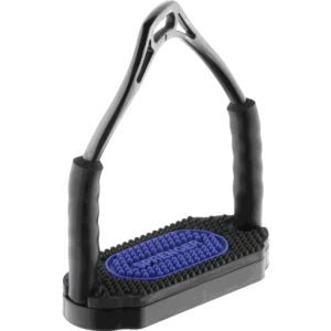 A picture of the handle on a black object.