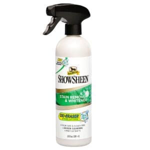 A bottle of showsheen stain remover and protectant.